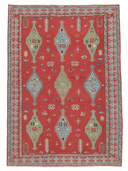 170X234 Kelim Suzani Teppich Orientalischer Dunkelrot/Braun (Wolle, Afghanistan) Carpetvista