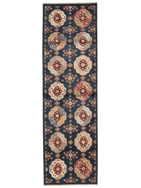  Kazak Fine 87X288 Ullmatta Svart/Brun Liten Carpetvista