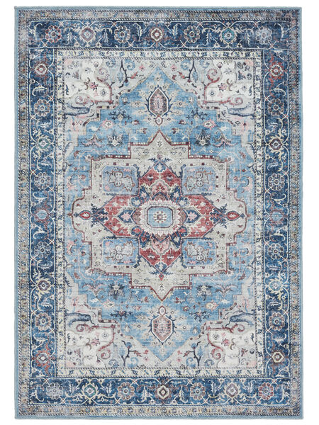  160X230 Washable Georgia Oriental Rug - Blue/Multicolor Cotton