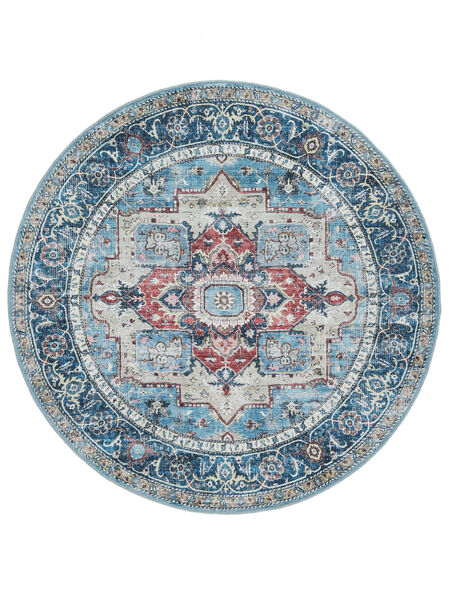  Ø 120 Washable Small Georgia Oriental Rug - Blue/Multicolor Cotton