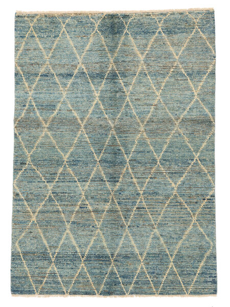 Berber Style Rug 140X198 Green/Black Wool, Afghanistan Carpetvista