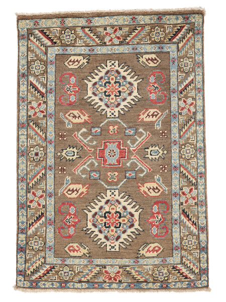 80X116 Kazak Fine Rug Oriental Brown/Beige (Wool, Afghanistan) Carpetvista