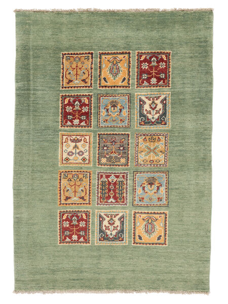 85X125 Kazak Fine Teppe Orientalsk Grønn/Brun (Ull, Afghanistan) Carpetvista