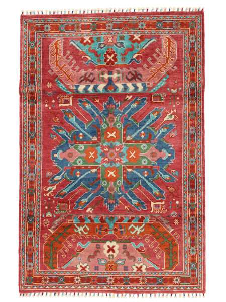 Kazak Fine Matta 116X181 Mörkröd/Svart Ull, Afghanistan Carpetvista