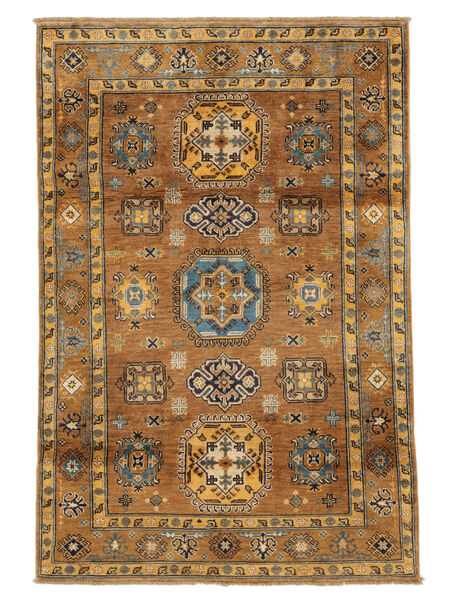  121X182 Kazak Fine Teppe Brun/Svart Afghanistan Carpetvista