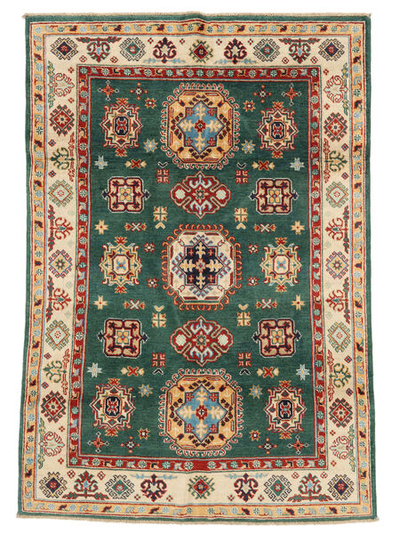  120X176 Kazak Fine Rug Black/Green Afghanistan Carpetvista