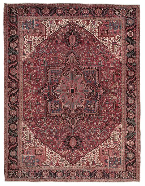  314X408 Heriz Rug Dark Red/Black Persia/Iran