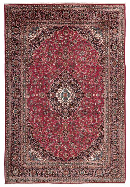 Tapete Oriental Kashan 317X464 Vermelho Escuro/Preto Grande (Lã, Pérsia/Irão)