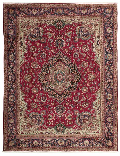  Tabriz Tapete 302X391 Persa Lã Castanho/Vermelho Escuro Grande