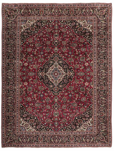  Orientalischer Najafabad Teppich 296X378 Schwarz/Dunkelrot Großer Wolle, Persien/Iran