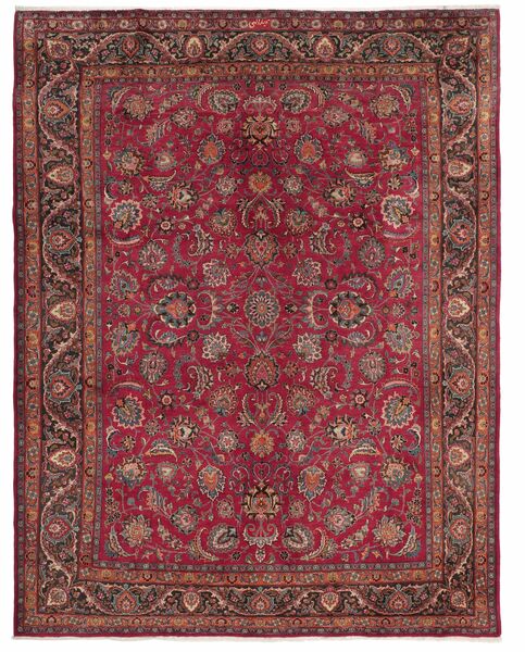  Persian Mashad Rug 300X389 Dark Red/Black Large (Wool, Persia/Iran)