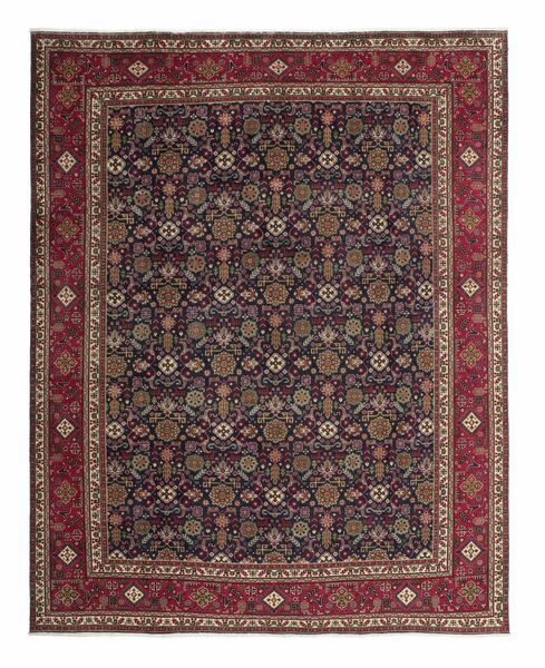 300X385 Tabriz Vloerkleed Oosters Zwart/Bruin Groot (Wol, Perzië/Iran)