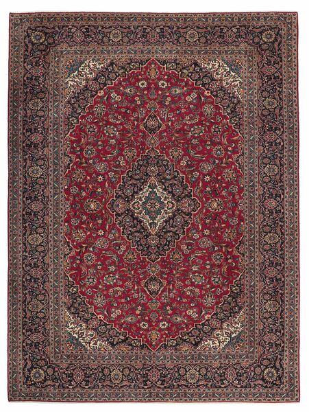 294X402 Keshan Rug Oriental Dark Red/Black Large (Wool, Persia/Iran)