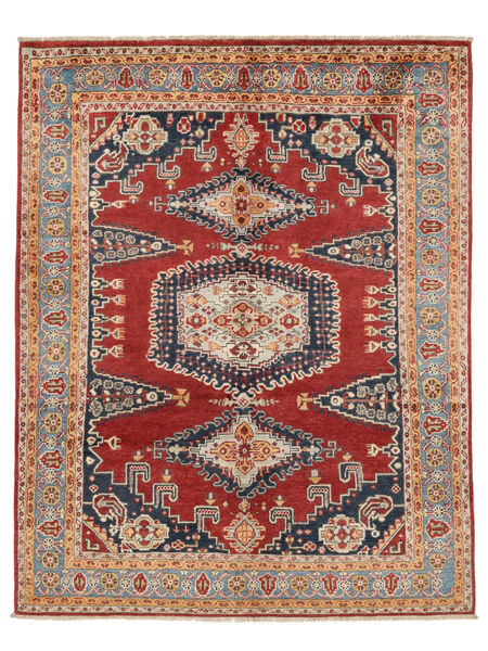 Kazak Fine Rug 150X187 Dark Red/Brown Wool, Afghanistan Carpetvista