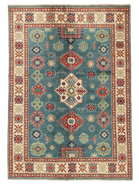  Oriental Kazak Fine Rug 140X199 Green/Dark Teal Wool, Afghanistan Carpetvista