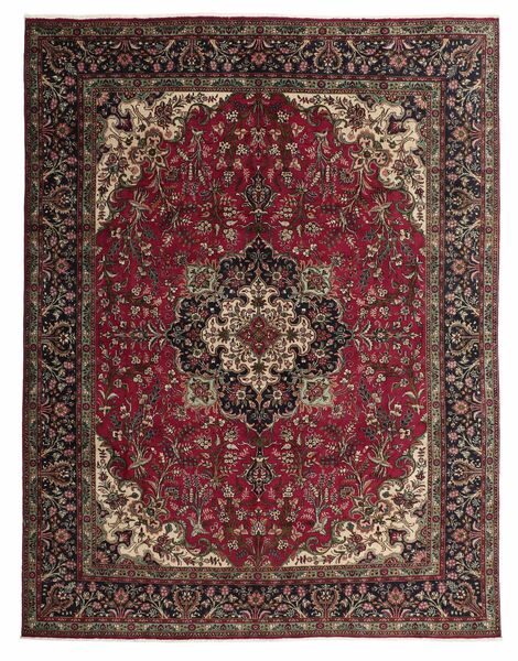  Persan Tabriz Covor 296X391 Negru/Maro