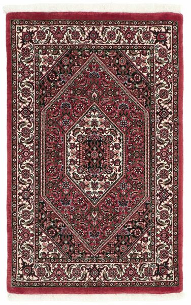  Bidjar With Silk Rug 63X98 Persian Wool Black/Dark Red Small