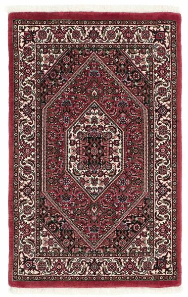  Persian Bidjar With Silk Rug 62X92 Black/Dark Red