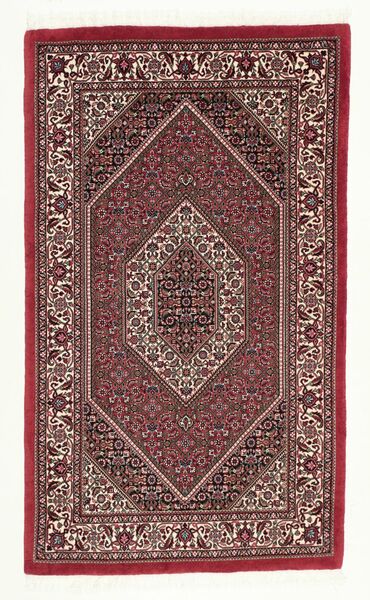 Alfombra Oriental Bidjar Con De Seda 100X165 Rojo Oscuro/Negro (Lana, Persia/Irán)