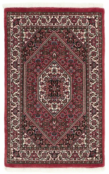 60X90 Bidjar With Silk Rug Oriental Black/Dark Red (Wool, Persia/Iran)