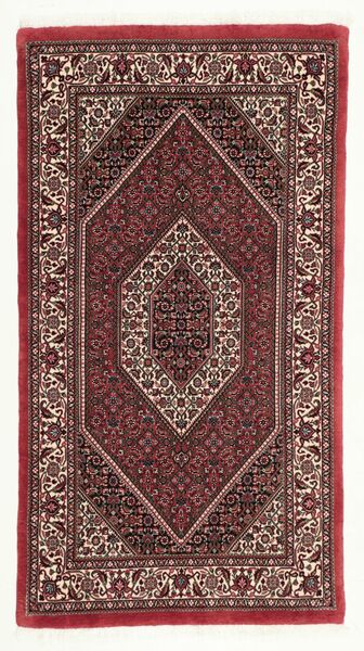 91X168 Alfombra Bidjar Con De Seda Oriental Negro/Rojo Oscuro (Lana, Persia/Irán)