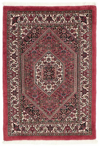  60X90 Bidjar Cu Mătase Covor Dark Red/Negru Persia/Iran
