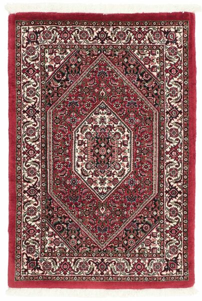  Persan Bidjar Cu Mătase Covor 60X95 Dark Red/Negru