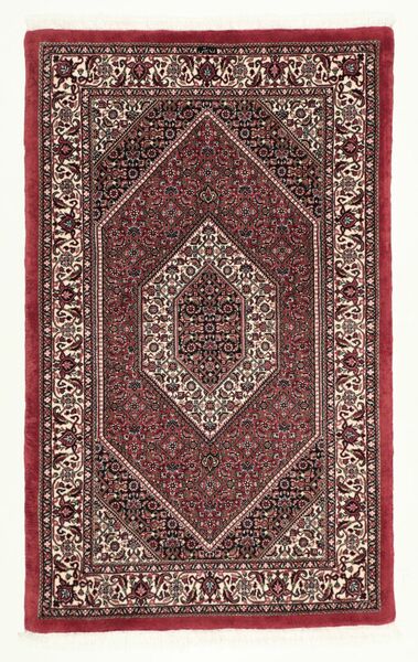  Persian Bidjar With Silk Rug 95X155 Black/Dark Red