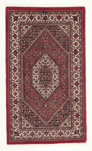 80X135 Bidjar Mit Seide Teppich Orientalischer Dunkelrot/Schwarz (Wolle, Persien/Iran)