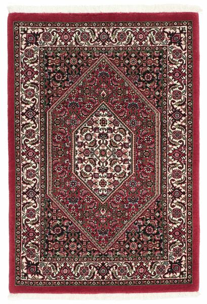 Alfombra Bidjar Con De Seda 64X93 Negro/Rojo Oscuro (Lana, Persia/Irán)