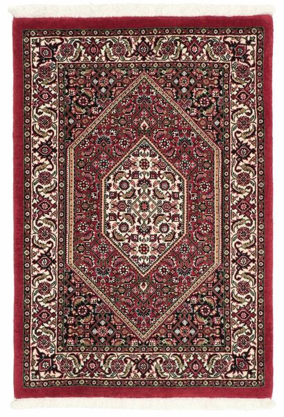  62X95 Bidjar Cu Mătase Covor Negru/Dark Red Persia/Iran
