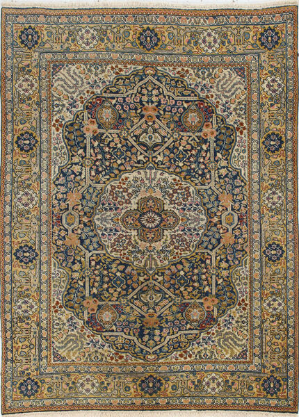  Tabriz Antički Tepih 140X186 Perzijski Vuneni Braon/Crna Mali Sag