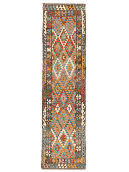  Kilim Afghan Old Style Rug 81X309 Brown/Green Carpetvista