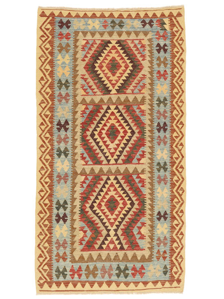 Kilim Afghan Old Style Rug 101X197 Brown/Orange Wool, Afghanistan Carpetvista