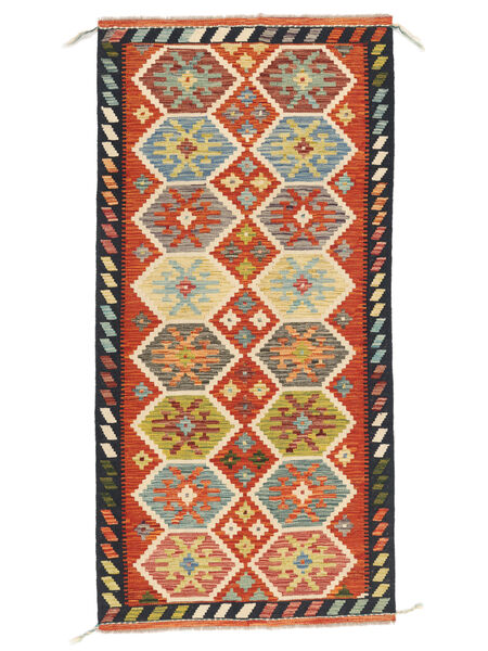  Kilim Afghan Old Style Rug 99X204 Wool Dark Red/Red Small Carpetvista