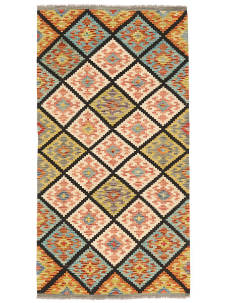  102X194 Small Kilim Afghan Old Style Rug Wool, Carpetvista