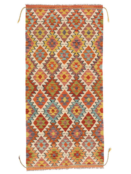  Kilim Afgán Old Style 100X213 Gyapjúszőnyeg Narancssárga/Barna Kicsi Carpetvista