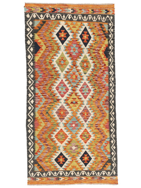  Oriental Kilim Afghan Old Style Rug 101X205 Brown/Orange Wool, Afghanistan Carpetvista