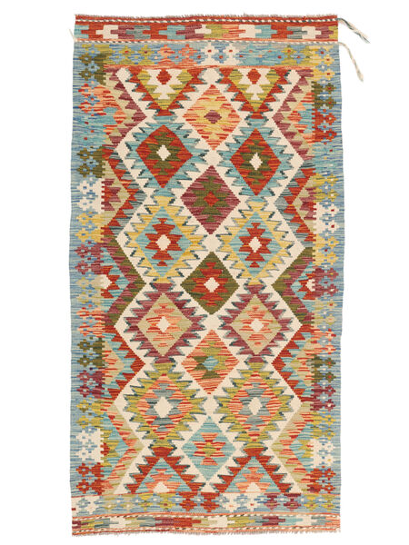  101X194 Kilim Afghan Old Style Rug Beige/Orange Afghanistan Carpetvista