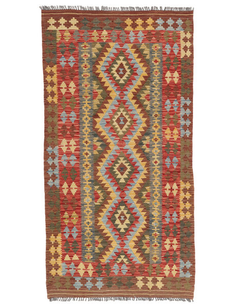  Kilim Afghan Old Style Rug 100X200 Wool Brown/Dark Red Small Carpetvista