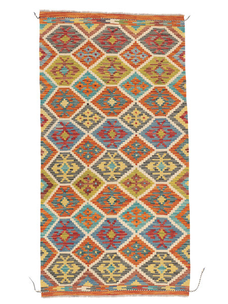 Kilim Afghan Old Style Rug 101X194 Orange/Dark Red Wool, Afghanistan Carpetvista