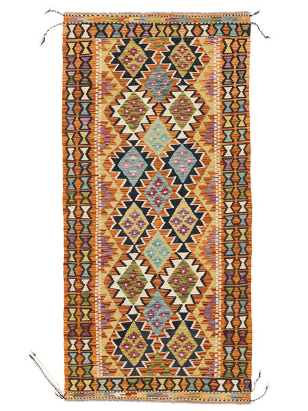 98X203 Kilim Afghan Old Style Rug Oriental Brown/Orange (Wool, Afghanistan) Carpetvista