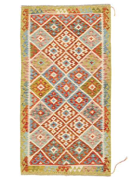  Oriental Kilim Afghan Old Style Rug 104X195 Orange/Yellow Wool, Afghanistan Carpetvista