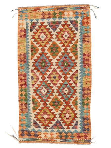  Kilim Afghan Old Style Rug 101X191 Orange/Dark Red Carpetvista