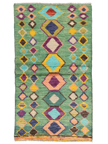 77X141 Moroccan Berber - Afghanistan Rug Modern Green/Orange (Wool, Afghanistan) Carpetvista