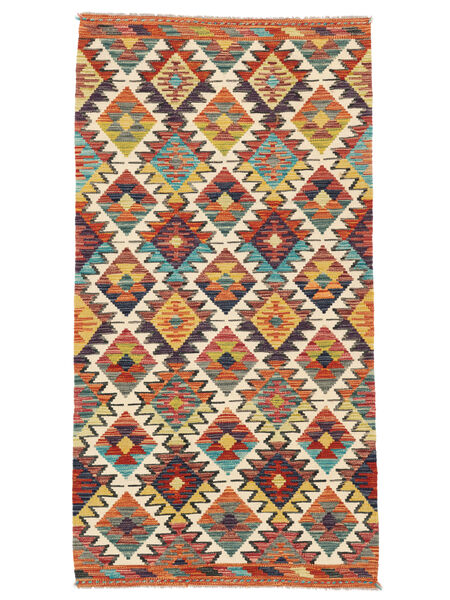 Kilim Afghan Old Style Rug 99X189 Brown/Orange Wool, Afghanistan Carpetvista