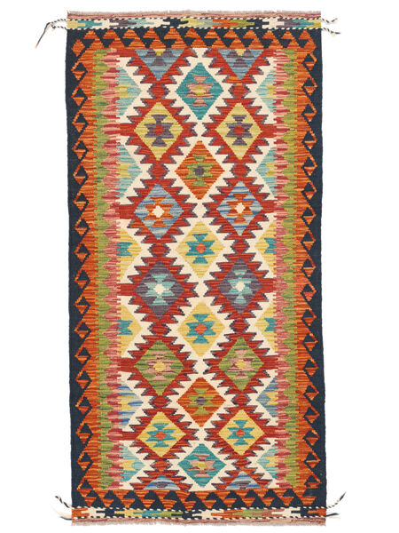  Kelim Afghan Old Style Vloerkleed 98X199 Wol Donkerrood/Oranje Klein Carpetvista