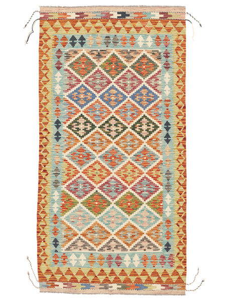  101X195 Kilim Afgán Old Style Szőnyeg Zöld/Barna Afganisztán
 Carpetvista