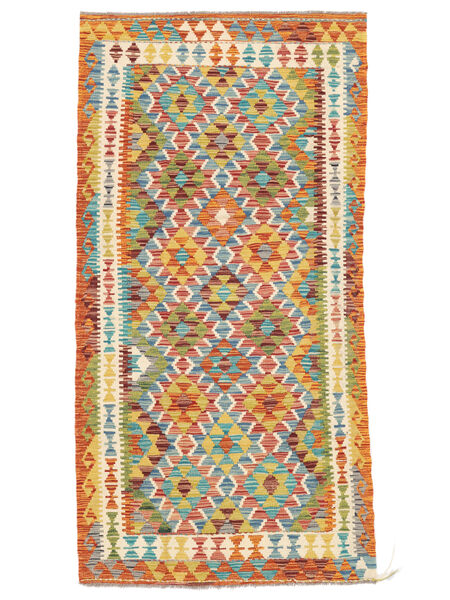  Kilim Afgán Old Style 103X202 Gyapjúszőnyeg Narancssárga/Piros Kicsi Carpetvista