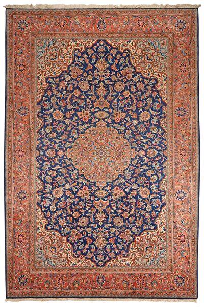  Kashan Szőnyeg 204X300 Perzsa Gyapjúszőnyeg Barna/Sötétpiros